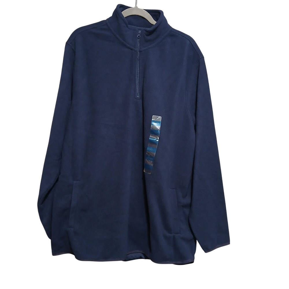 Berkley‎ Jensen XXL Mens Quarter Zip Pullover Fleece Sweater Navy Blue NWT